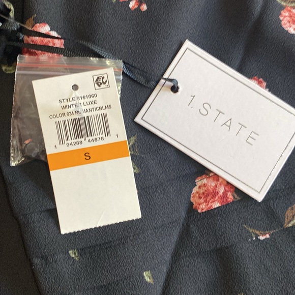 1.STATE Floral Print Pintuck Blouse in Black Blooms at Nordstrom Small NWT - Picture 6 of 7